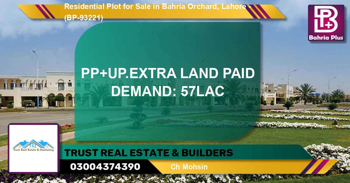 Residential Plot for Sale in Bahria Orchard, Lahore - (BP-93221)