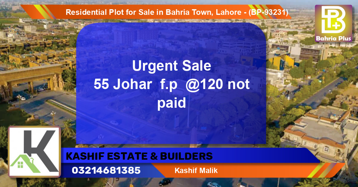 Residential Plot for Sale in Bahria Town, Lahore - (BP-93231)