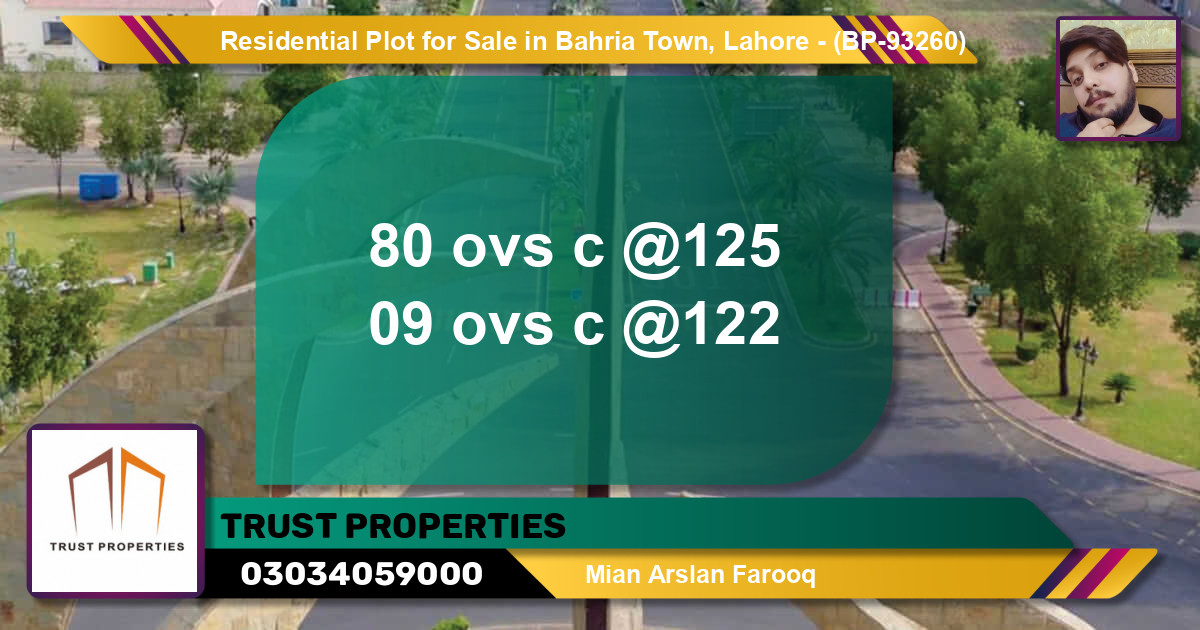 Residential Plot for Sale in Bahria Town, Lahore - (BP-93260)