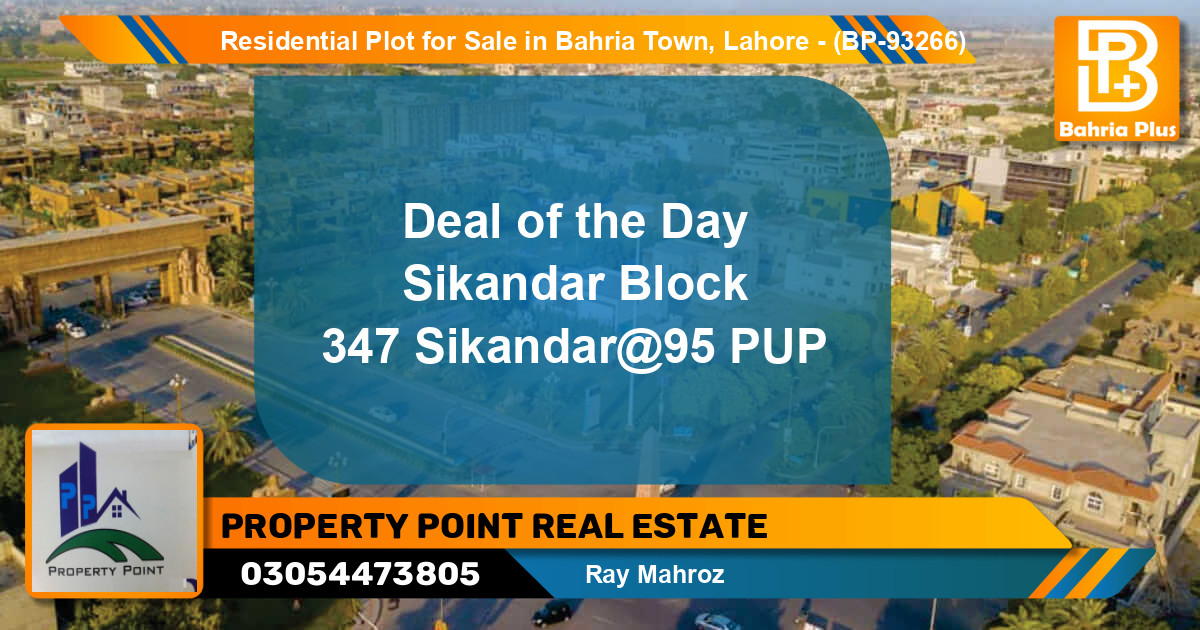 Residential Plot for Sale in Bahria Town, Lahore - (BP-93266)