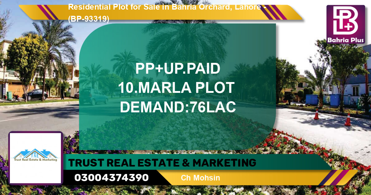 Residential Plot for Sale in Bahria Orchard, Lahore - (BP-93319)