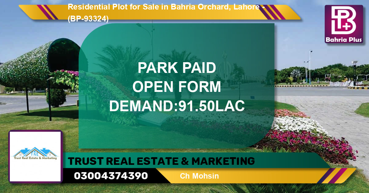 Residential Plot for Sale in Bahria Orchard, Lahore - (BP-93324)