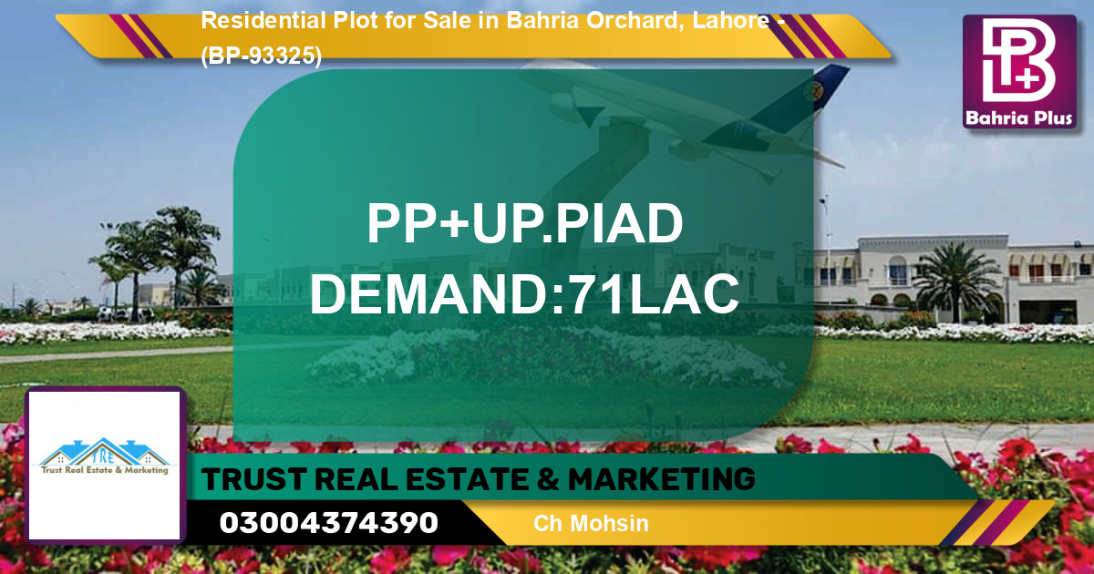 Residential Plot for Sale in Bahria Orchard, Lahore - (BP-93325)