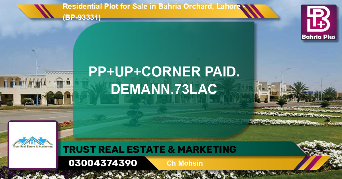 Residential Plot for Sale in Bahria Orchard, Lahore - (BP-93331)