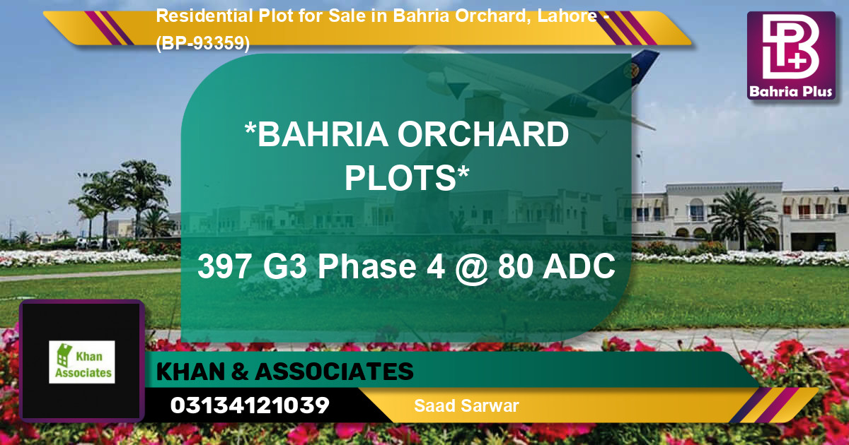 Residential Plot for Sale in Bahria Orchard, Lahore - (BP-93359)