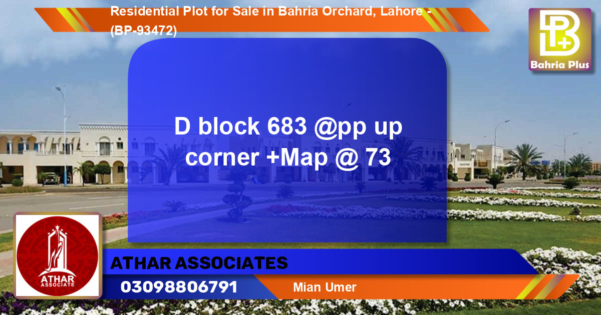 Residential Plot for Sale in Bahria Orchard, Lahore - (BP-93472)