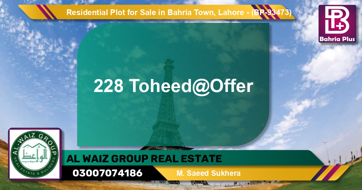 Residential Plot for Sale in Bahria Town, Lahore - (BP-93473)