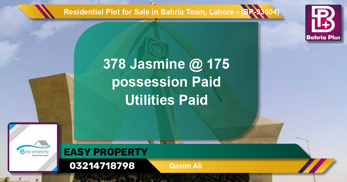 Residential Plot for Sale in Bahria Town, Lahore - (BP-93504)