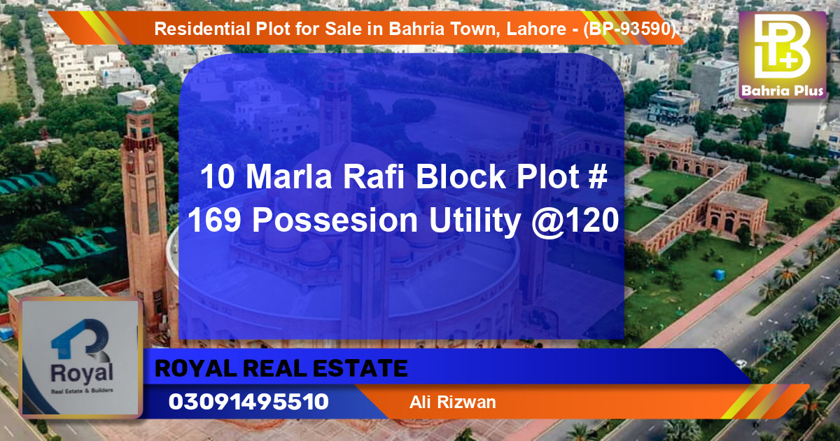 Residential Plot for Sale in Bahria Town, Lahore - (BP-93590)