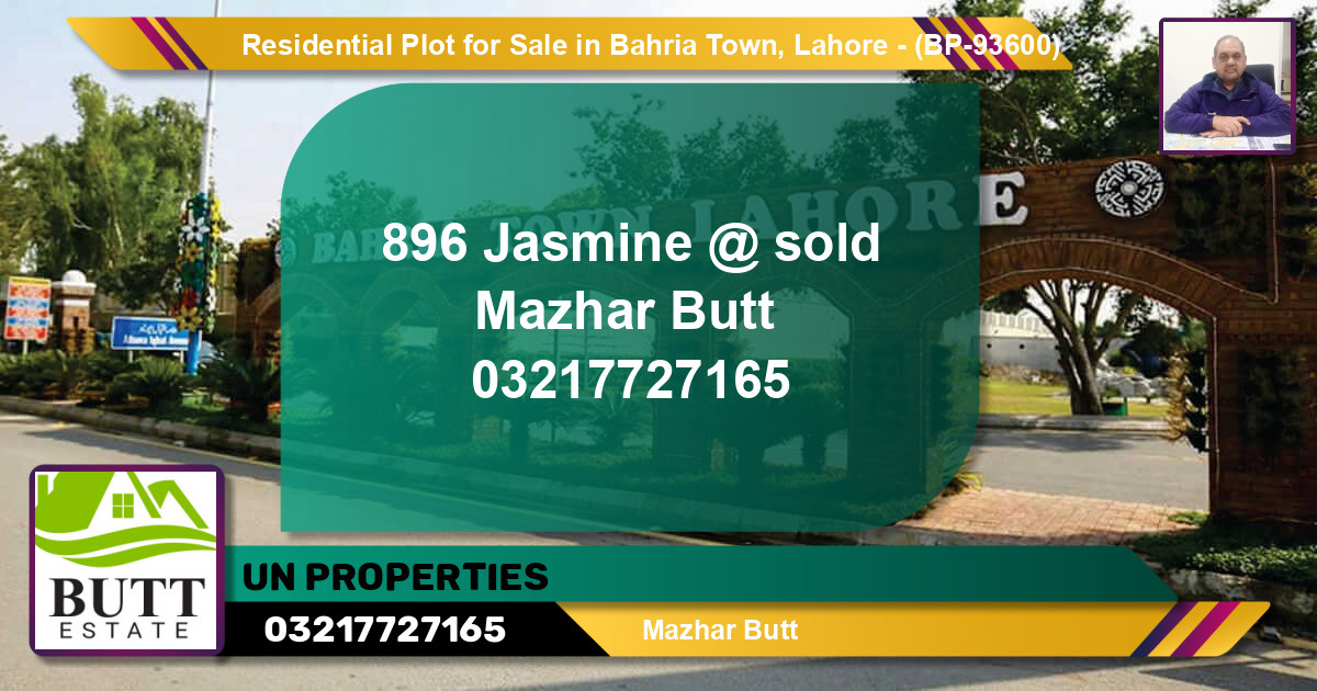 Residential Plot for Sale in Bahria Town, Lahore - (BP-93600)