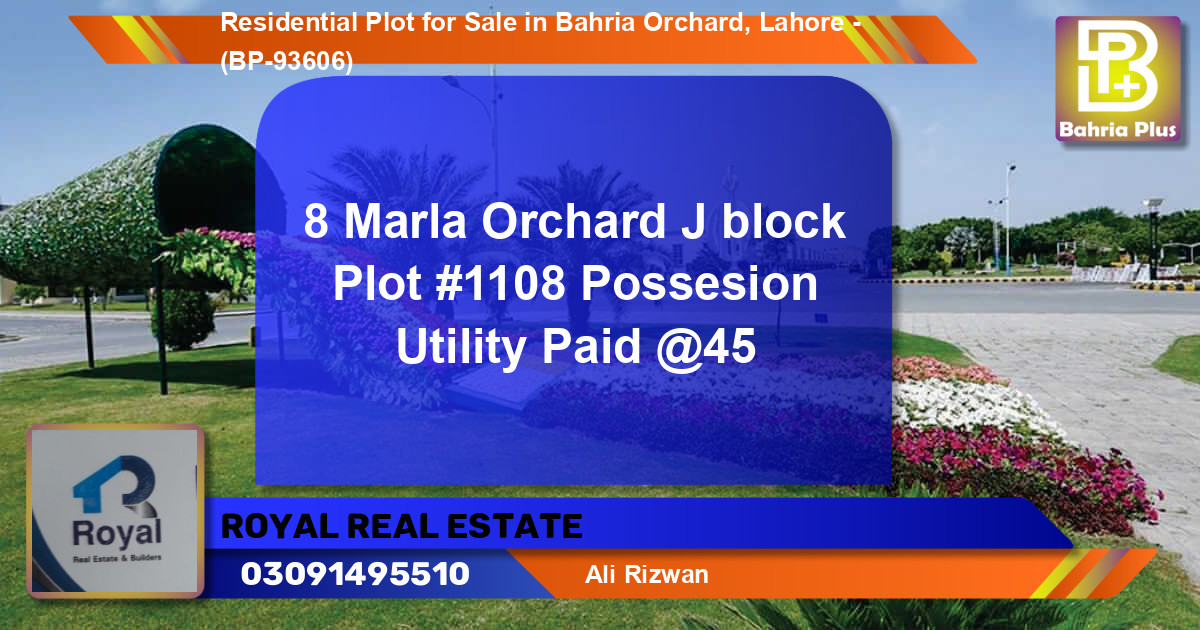 Residential Plot for Sale in Bahria Orchard, Lahore - (BP-93606)