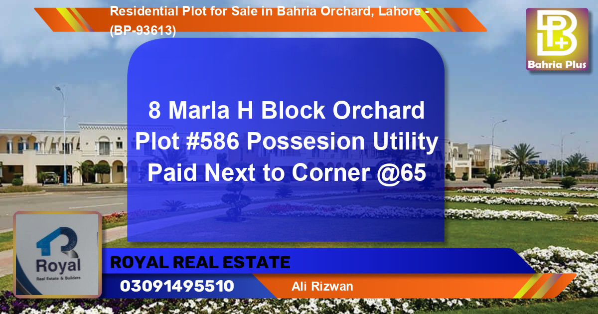 Residential Plot for Sale in Bahria Orchard, Lahore - (BP-93613)