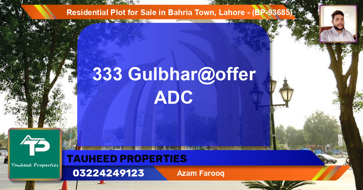 Residential Plot for Sale in Bahria Town, Lahore - (BP-93685)