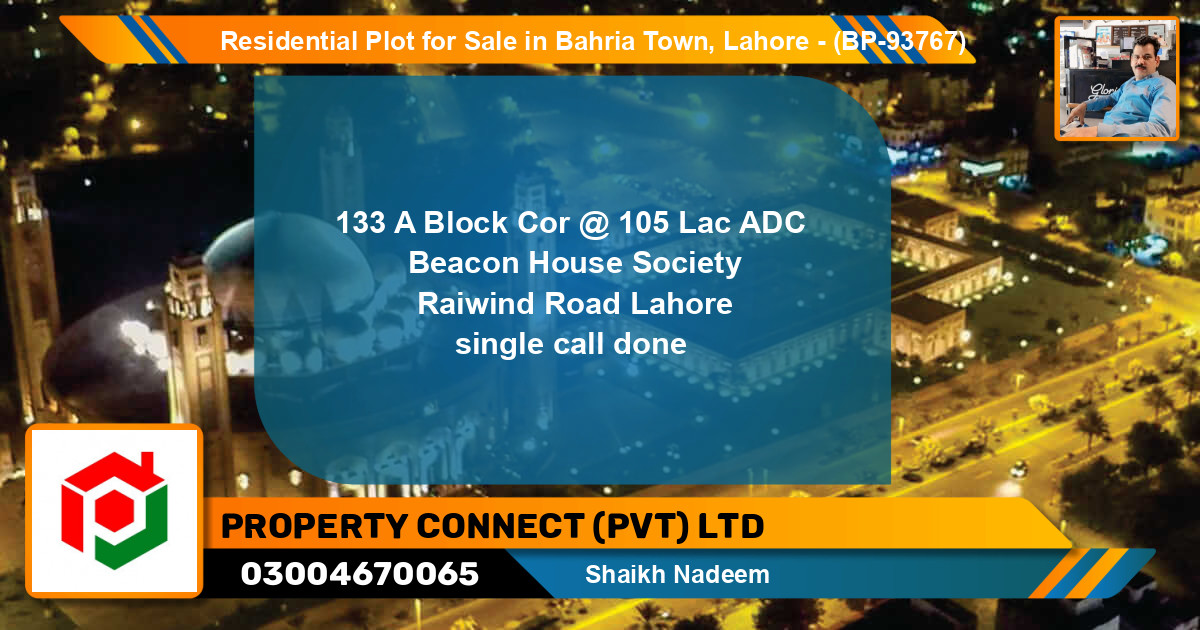 Residential Plot for Sale in Bahria Town, Lahore - (BP-93767)