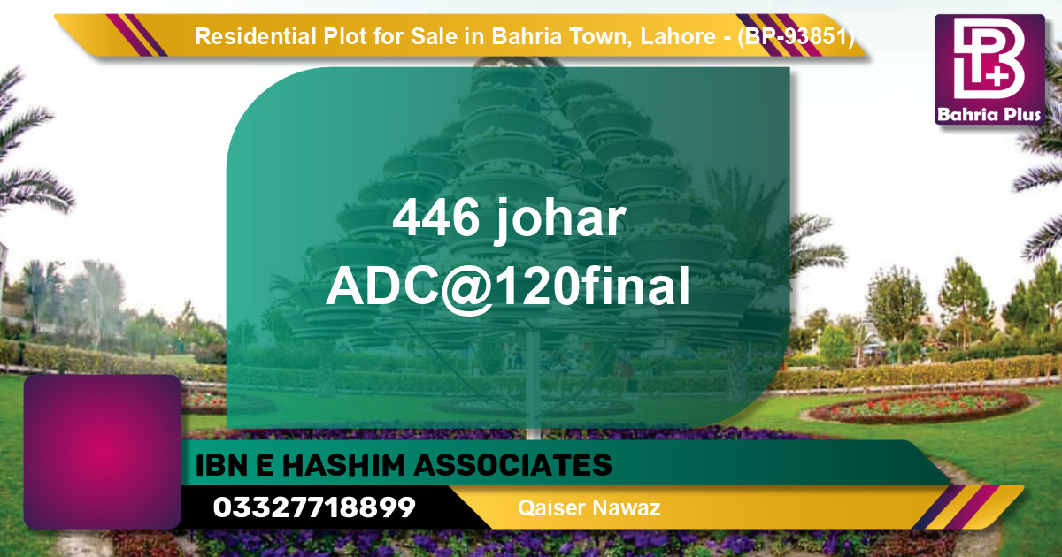 Residential Plot for Sale in Bahria Town, Lahore - (BP-93851)