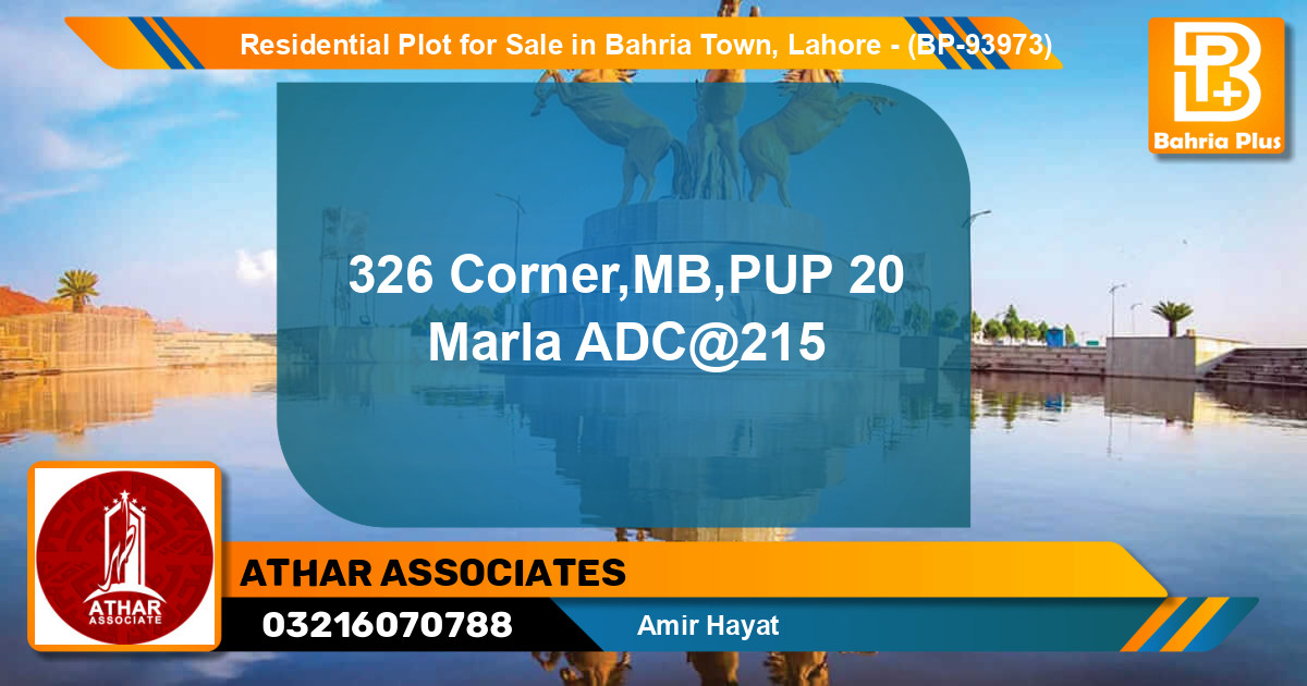 Residential Plot for Sale in Bahria Town, Lahore - (BP-93973)