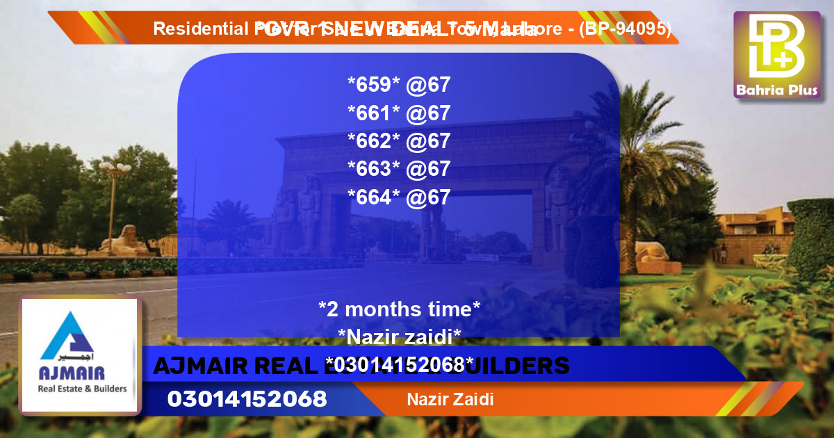 Residential Plot for Sale in Bahria Town, Lahore - (BP-94095)