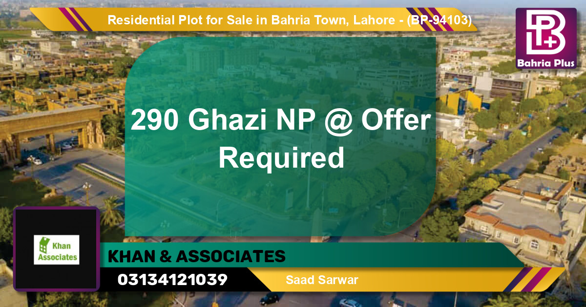 Residential Plot for Sale in Bahria Town, Lahore - (BP-94103)