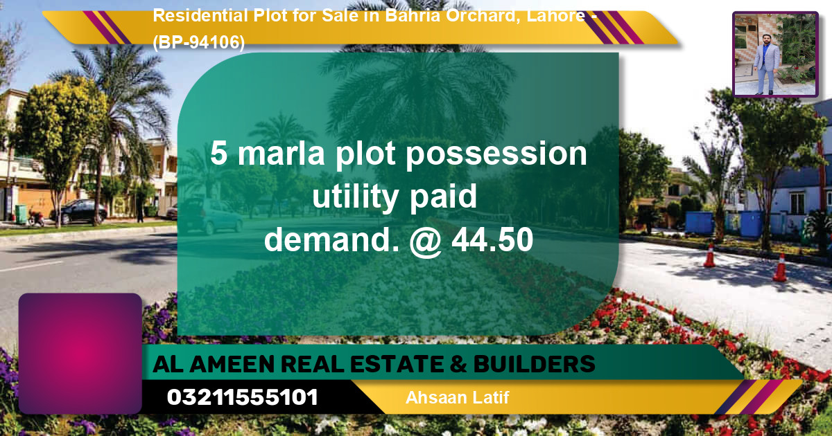 Residential Plot for Sale in Bahria Orchard, Lahore - (BP-94106)