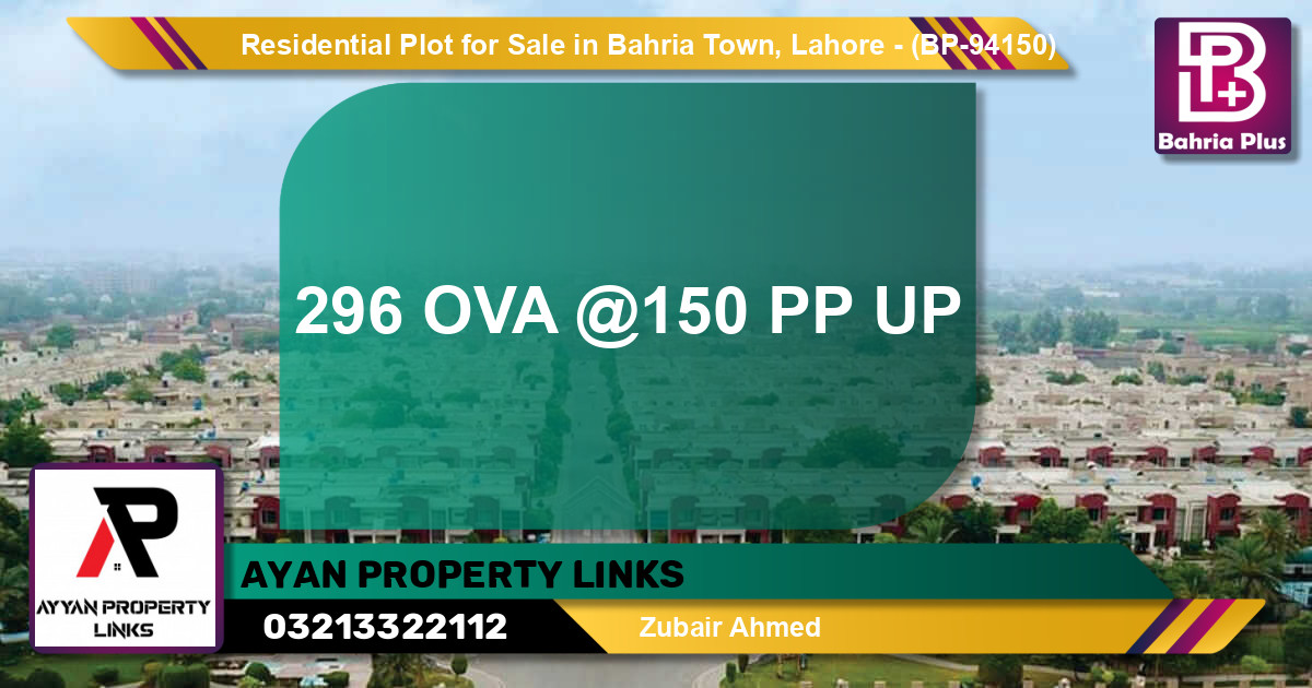 Residential Plot for Sale in Bahria Town, Lahore - (BP-94150)