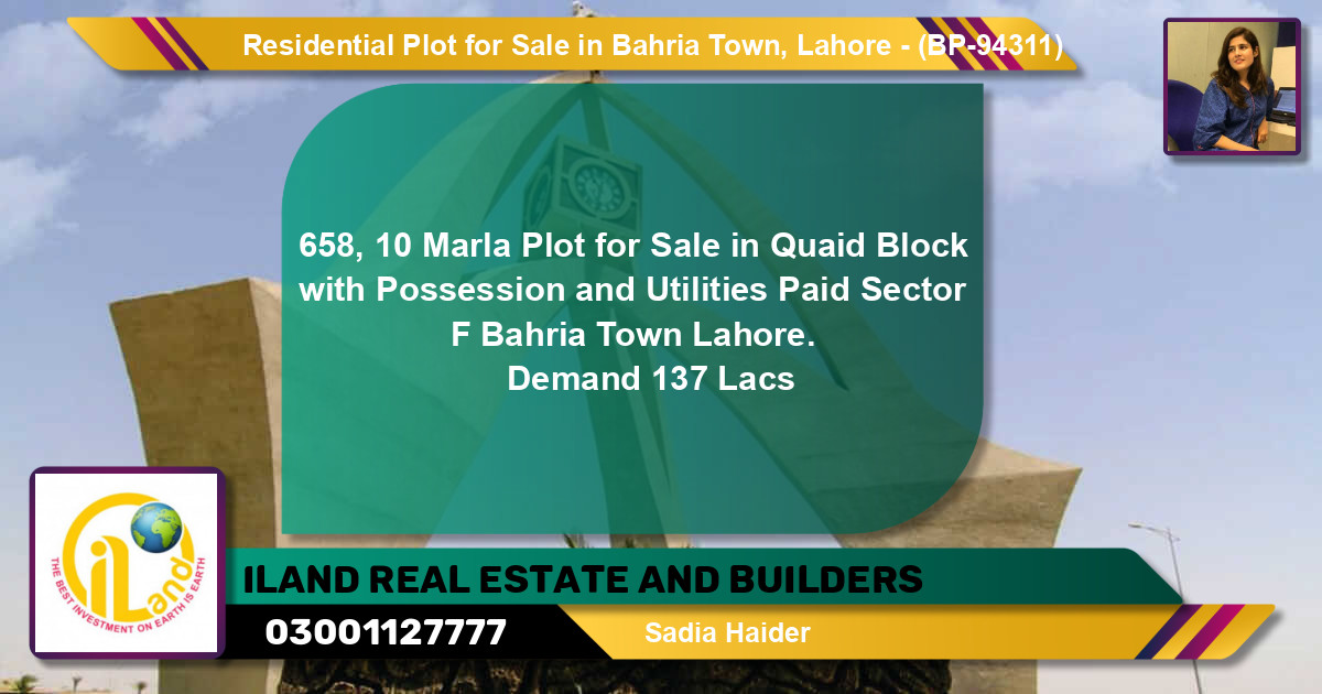 Residential Plot for Sale in Bahria Town, Lahore - (BP-94311)