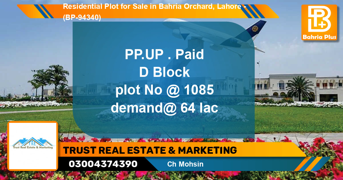Residential Plot for Sale in Bahria Orchard, Lahore - (BP-94340)