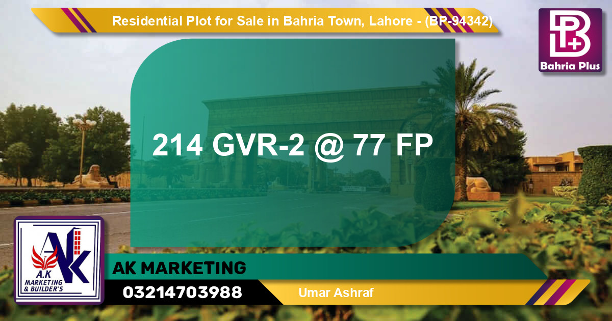 Residential Plot for Sale in Bahria Town, Lahore - (BP-94342)