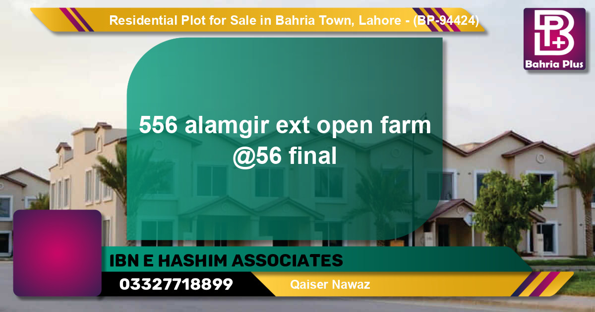 Residential Plot for Sale in Bahria Town, Lahore - (BP-94424)