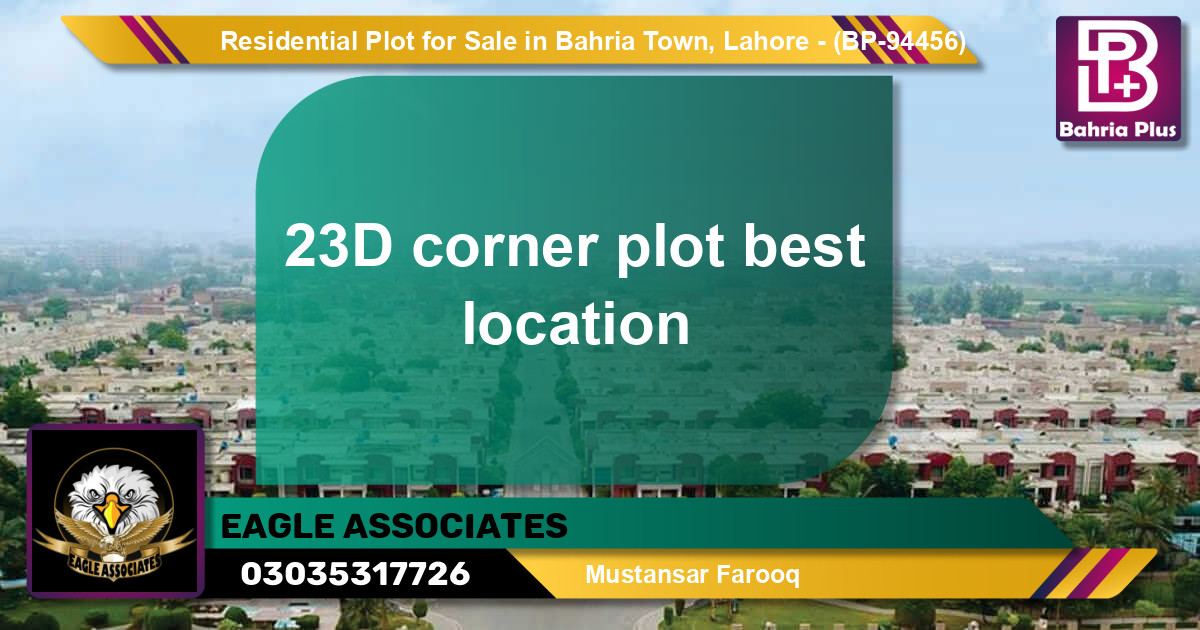 Residential Plot for Sale in Bahria Town, Lahore - (BP-94456)