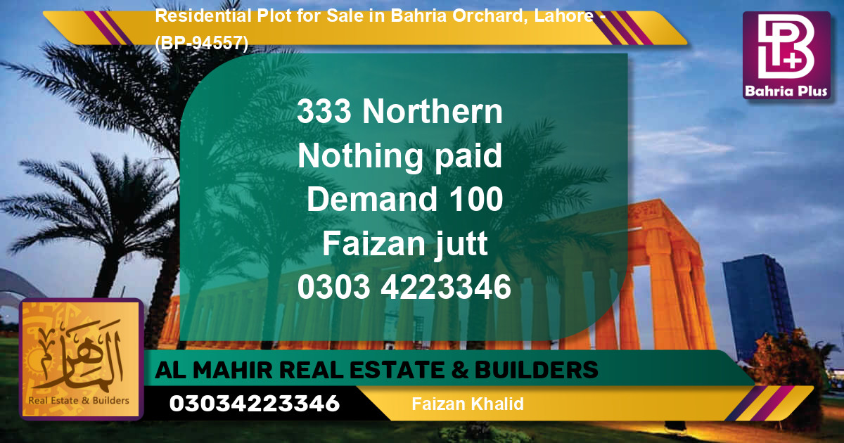 Residential Plot for Sale in Bahria Orchard, Lahore - (BP-94557)