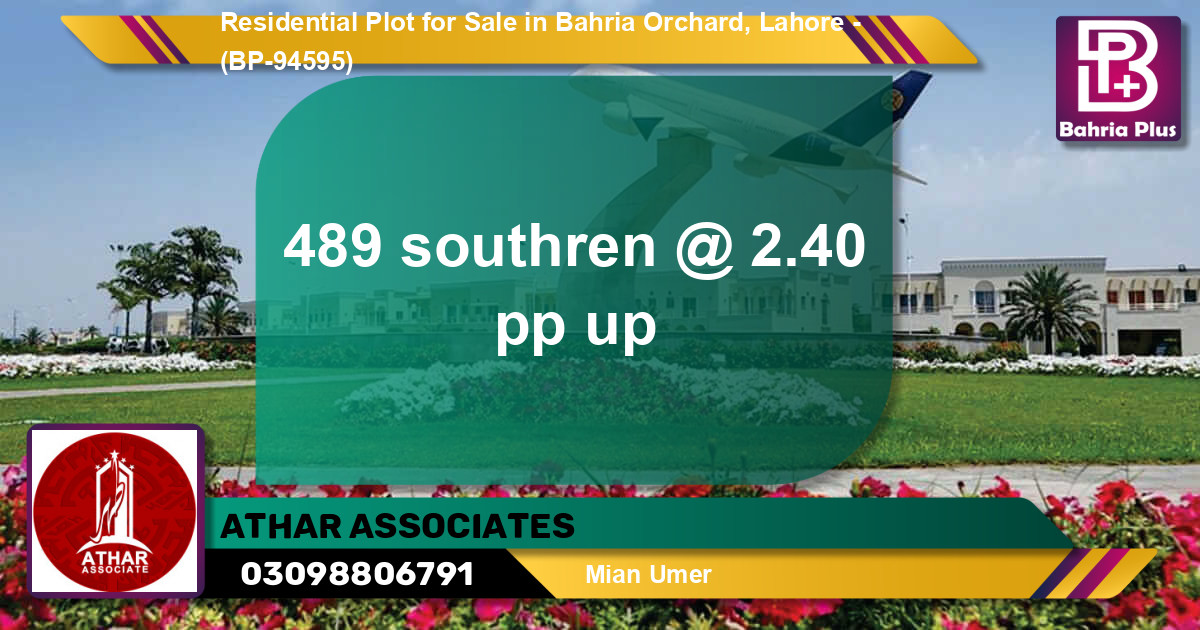 Residential Plot for Sale in Bahria Orchard, Lahore - (BP-94595)