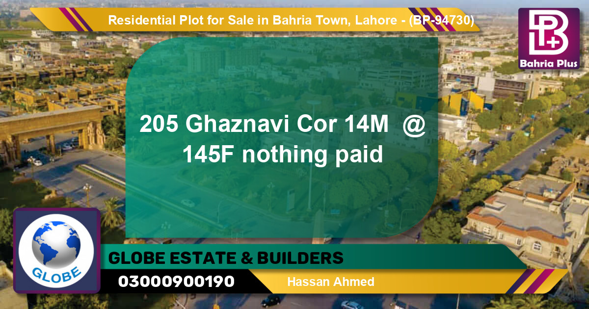 Residential Plot for Sale in Bahria Town, Lahore - (BP-94730)