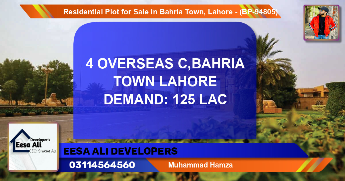 Residential Plot for Sale in Bahria Town, Lahore - (BP-94805)