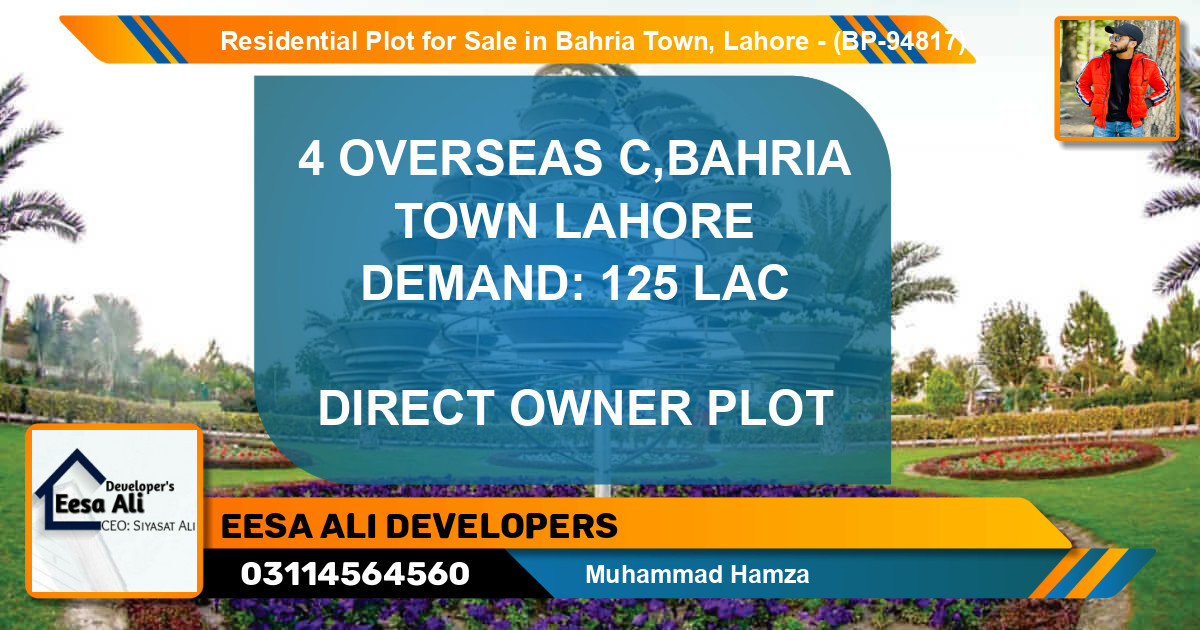 Residential Plot for Sale in Bahria Town, Lahore - (BP-94817)