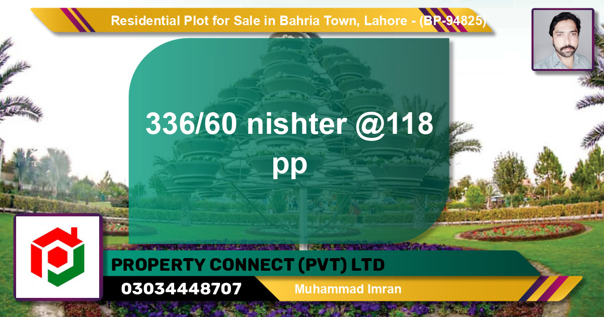Residential Plot for Sale in Bahria Town, Lahore - (BP-94825)