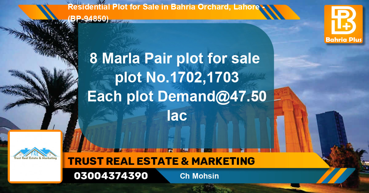 Residential Plot for Sale in Bahria Orchard, Lahore - (BP-94850)