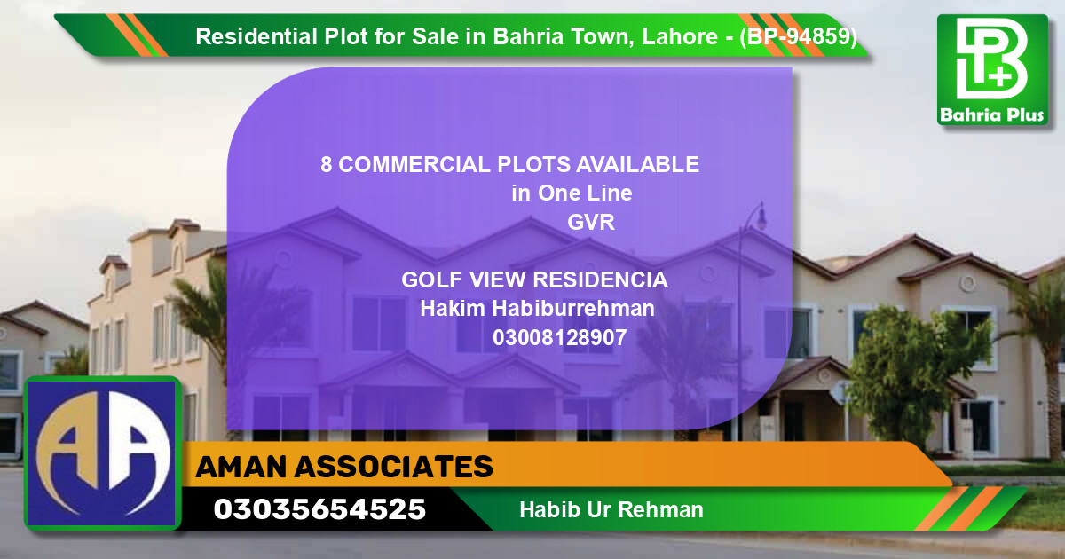 Residential Plot for Sale in Golf Phase 1 -  Bahria Town, Lahore - (BP-94859)