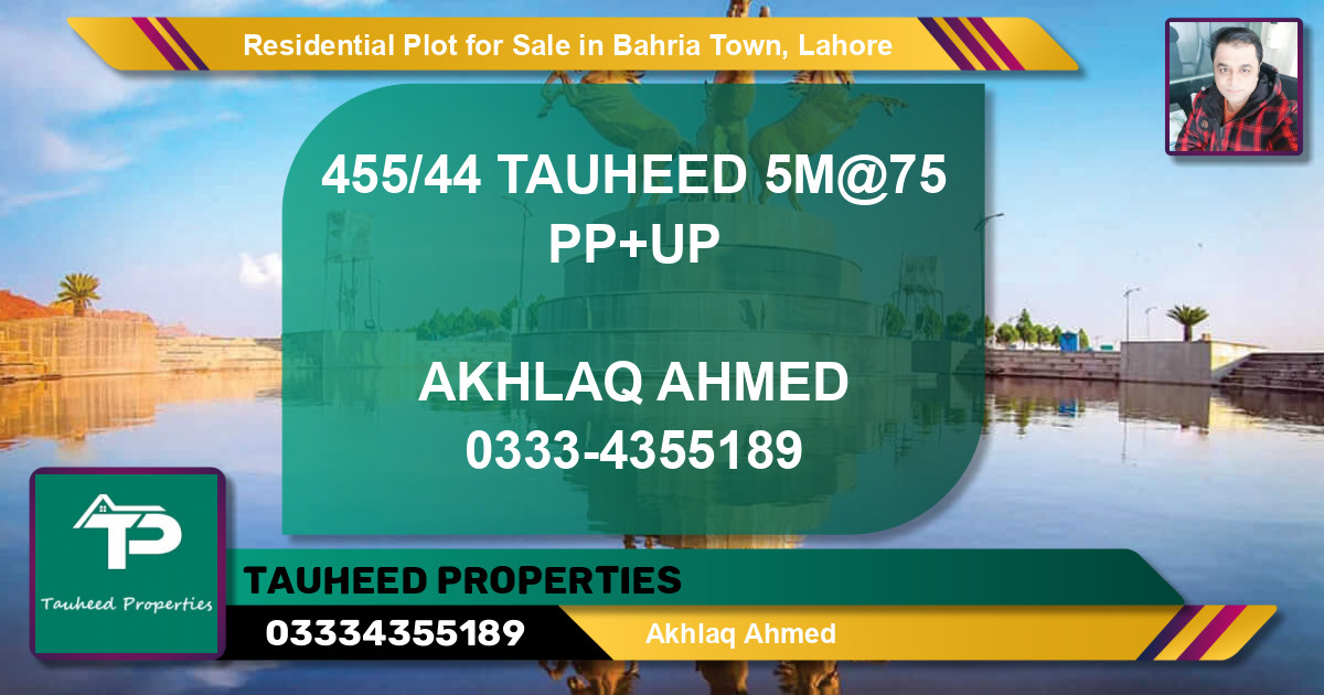 Residential Plot for Sale in Bahria Town, Lahore - (BP-94896)