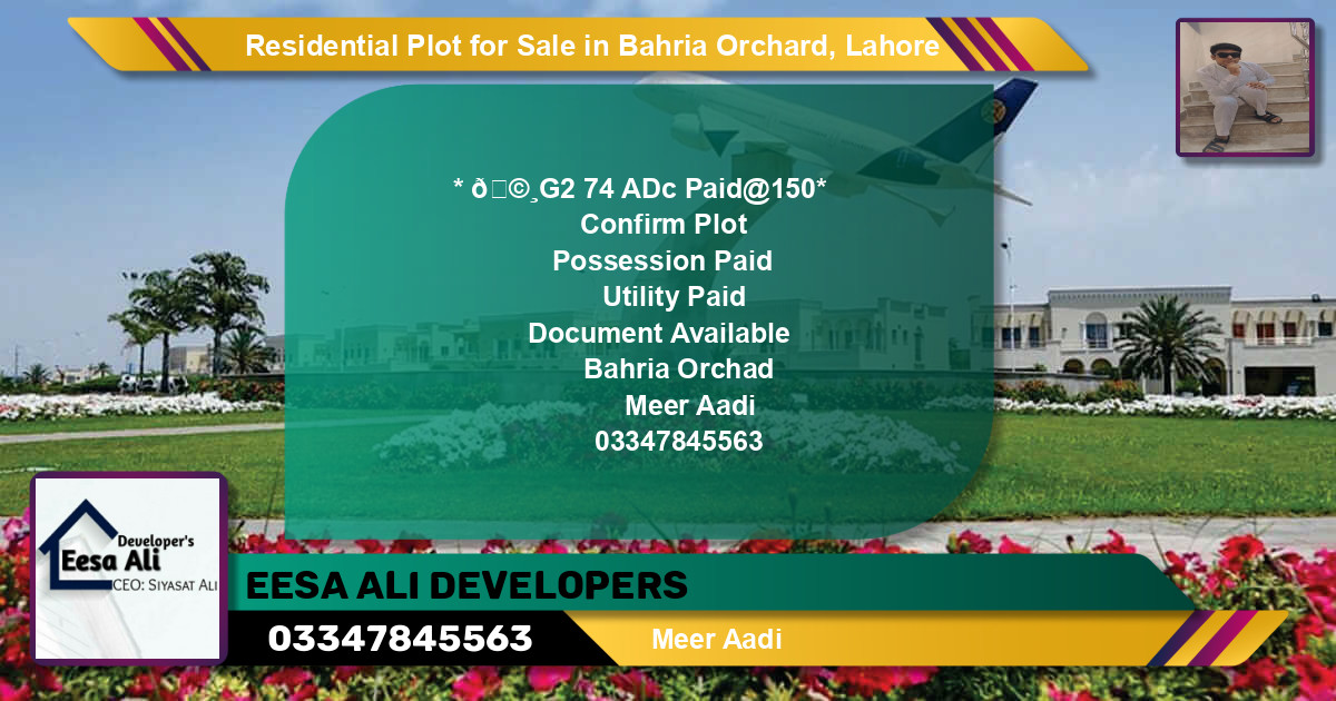 Residential Plot for Sale in Bahria Orchard, Lahore - (BP-94906)