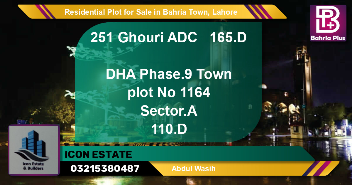 Residential Plot for Sale in Bahria Town, Lahore - (BP-94916)