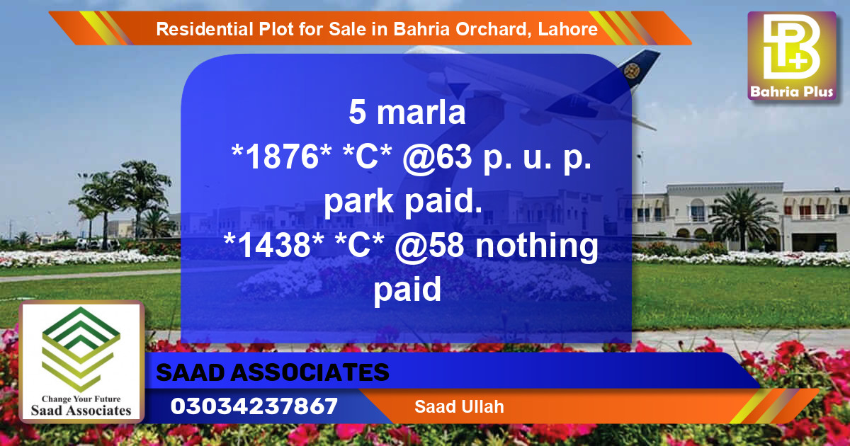Residential Plot for Sale in Bahria Orchard, Lahore - (BP-94928)