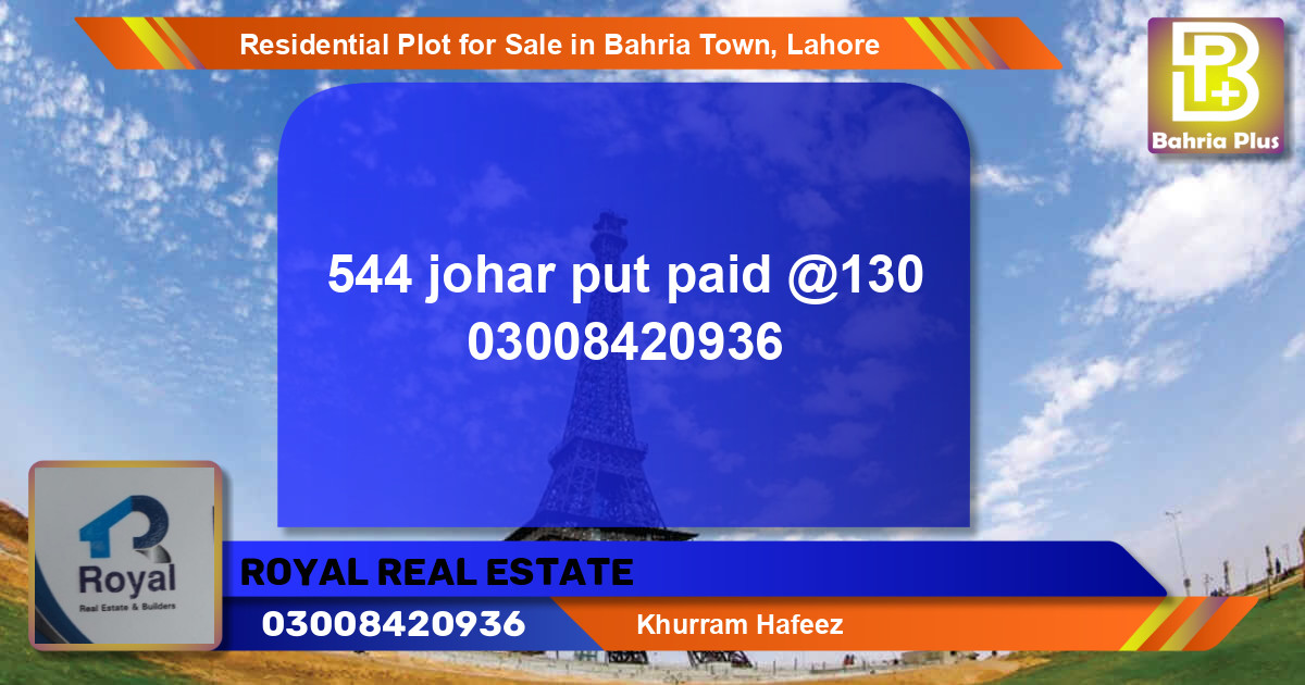 Residential Plot for Sale in Bahria Town, Lahore - (BP-94931)