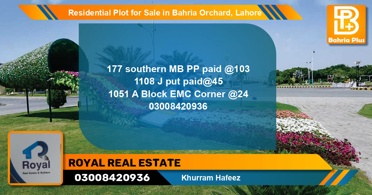 Residential Plot for Sale in Bahria Orchard, Lahore - (BP-94933)