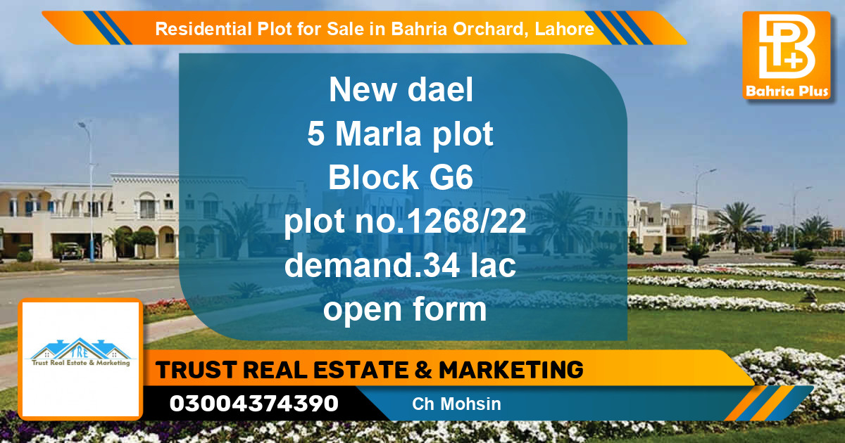 Residential Plot for Sale in Bahria Orchard, Lahore - (BP-94968)