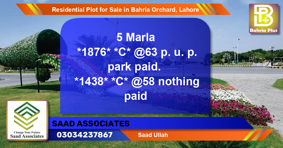 Residential Plot for Sale in Bahria Orchard, Lahore - (BP-94990)