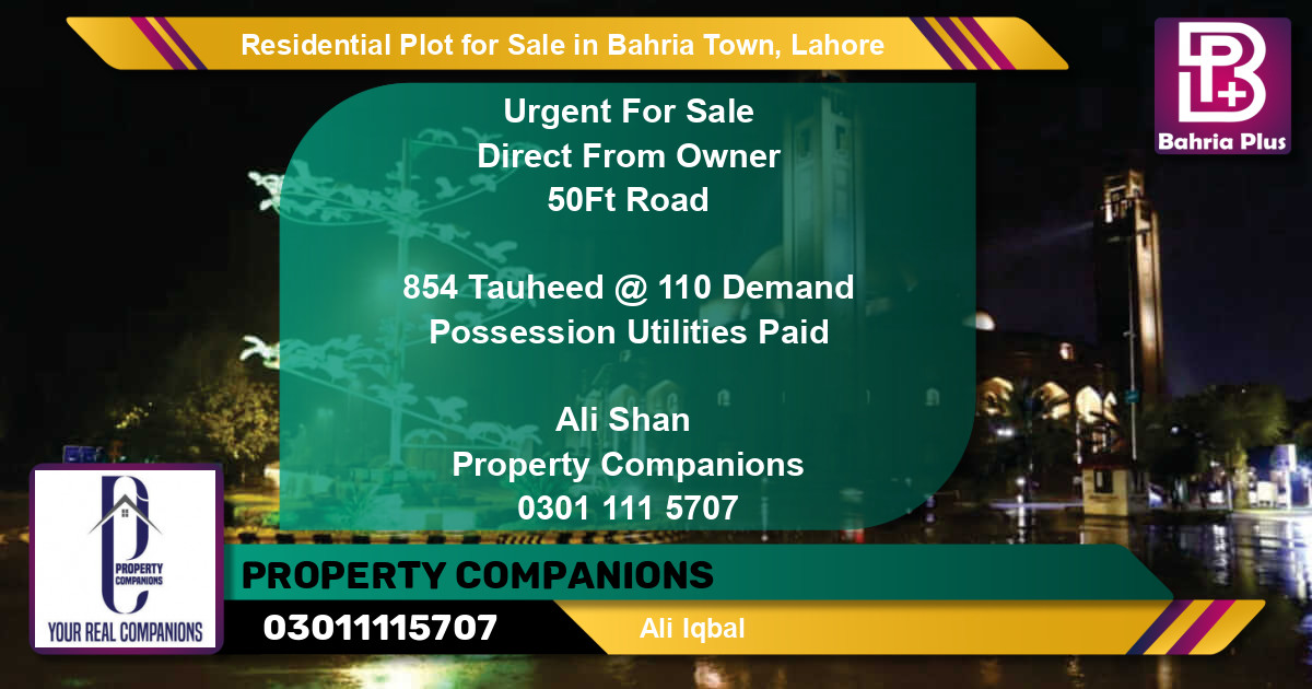 Residential Plot for Sale in Bahria Town, Lahore - (BP-94991)