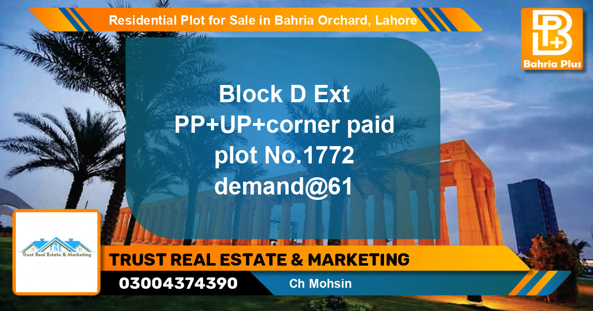 Residential Plot for Sale in Bahria Orchard, Lahore - (BP-95002)