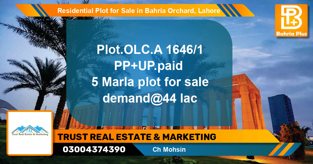 Residential Plot for Sale in Bahria Orchard, Lahore - (BP-95003)