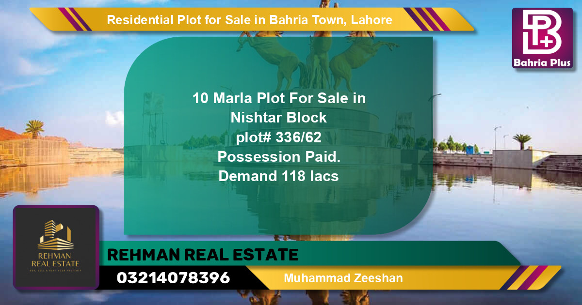 Residential Plot for Sale in Bahria Town, Lahore - (BP-95026)