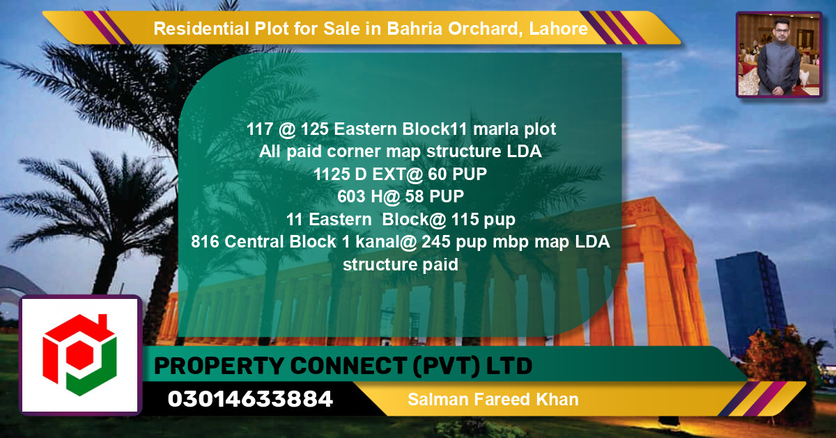 Residential Plot for Sale in Bahria Orchard, Lahore - (BP-95028)